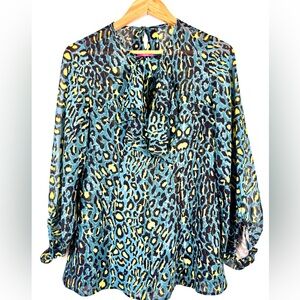 Animal print chiffon shirt